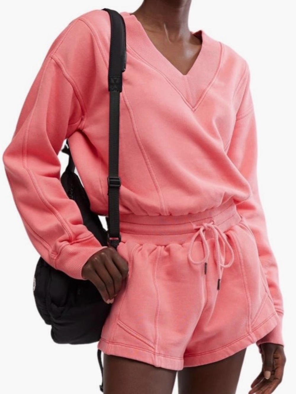 Free People Hibiscus Pink V-Neck Romper